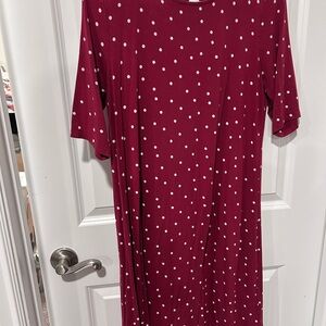 Old Navy Burgundy Polka Dot Dress